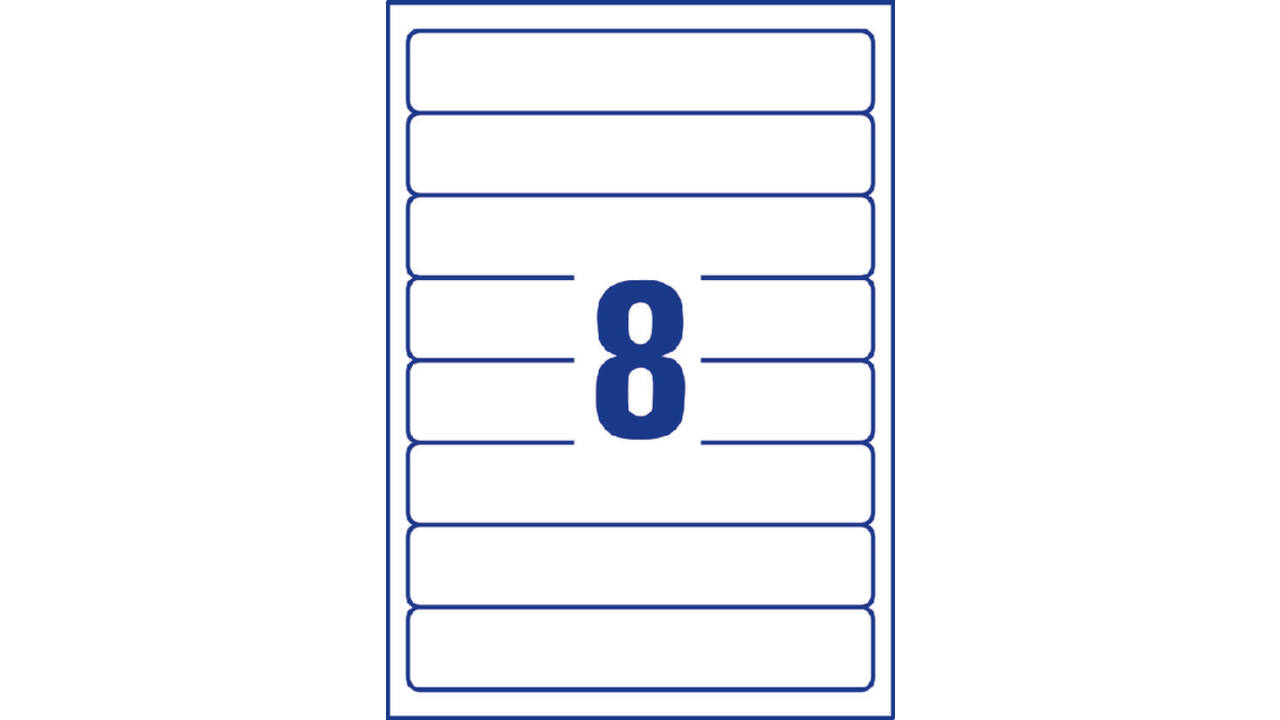 Rugetiket Avery smal 34x192mm zelfklevend wit
