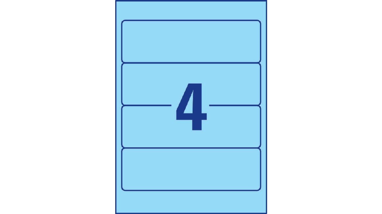 Rugetiket Avery breed 61x192mm zelfklevend blauw