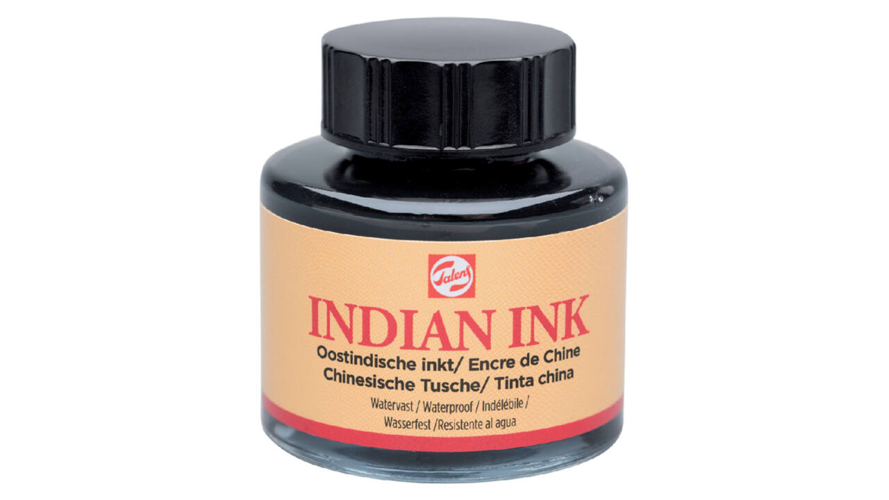 Oost-Indische inkt Talens zwart 30ml