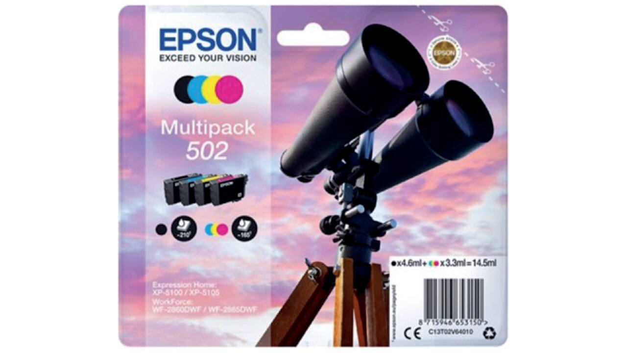 Inktcartridge Epson 502 T02V6 zwart + 3 kleuren