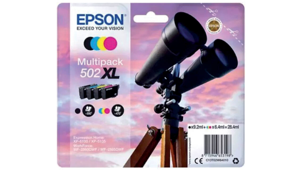 Inktcartridge Epson 502XL T02W6 zwart + 3 kleuren