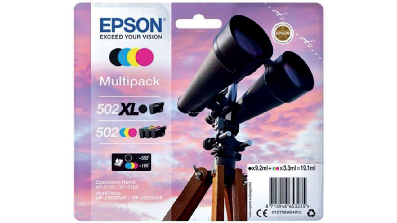 Inktcartridge Epson 502XL 502 T02W9 zwart + 3 kleuren
