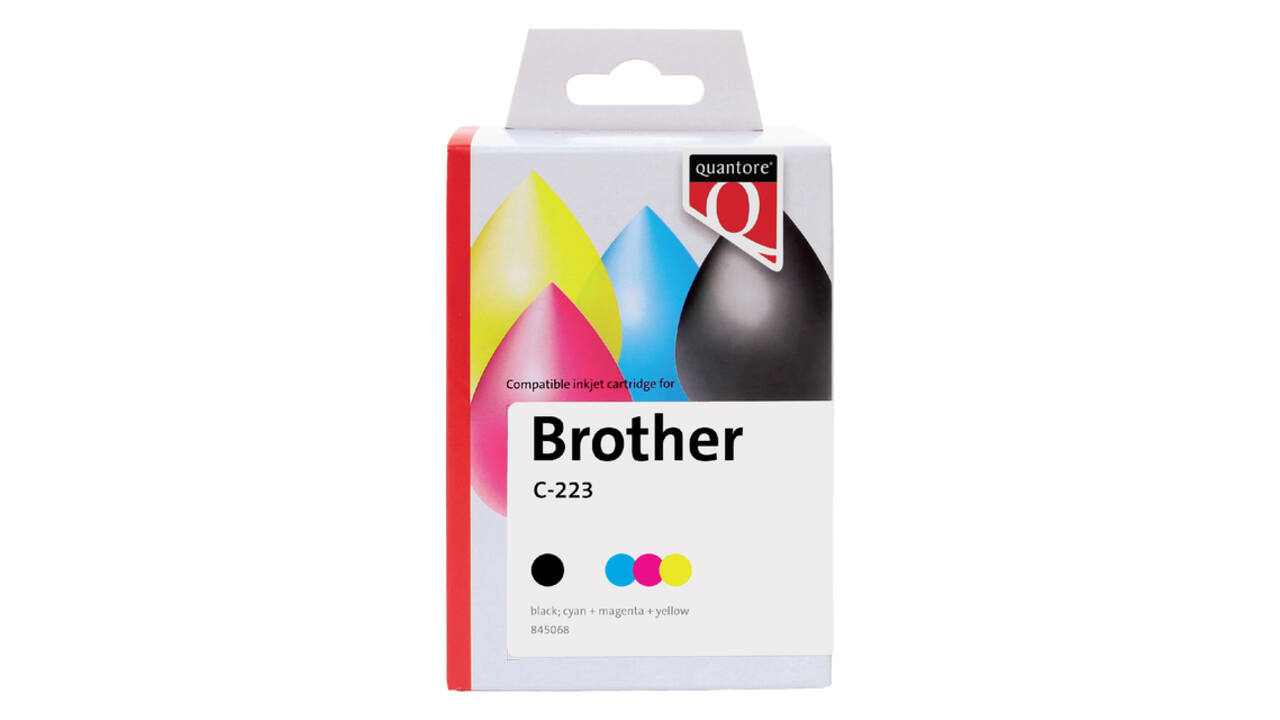 Inktcartridge Quantore alternatief tbv Brother LC-223 zwart + 3 kleuren