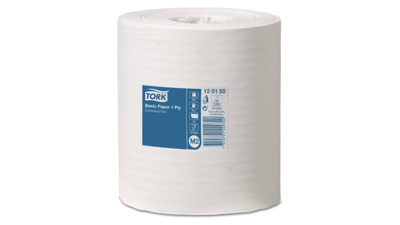 Poetspapier Tork M2 Basic Universal 1-laags 300m wit 120155