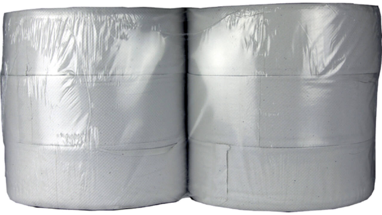 Toiletpapier Cleaninq T1 jumbo groot 2-laags 6x380m wit