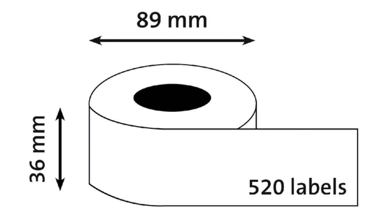 Labeletiket Quantore 99012 36x89mm adres wit 2 rollen