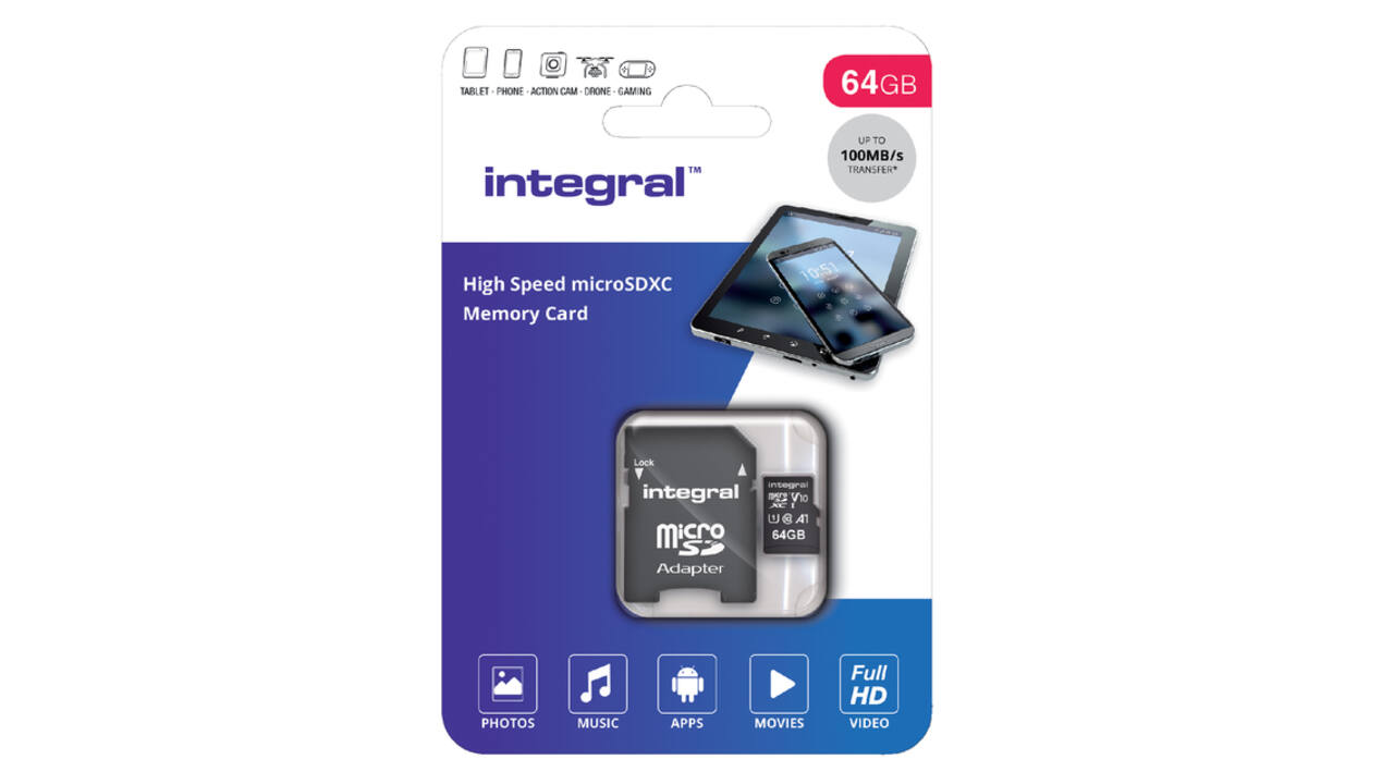 Geheugenkaart Integral microSDXC V10 64GB