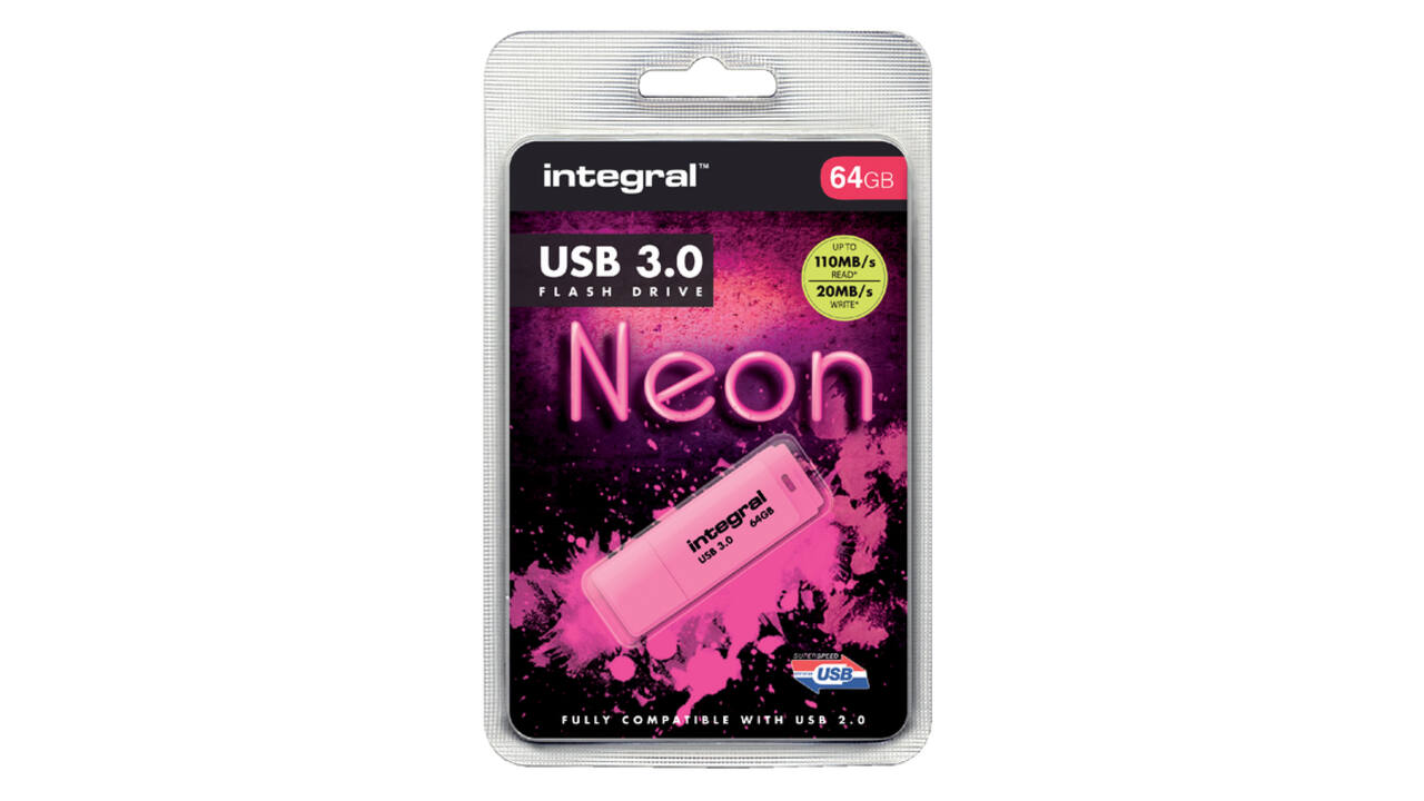 USB stick 3.0 Integral Neon USB-A 64GB roze