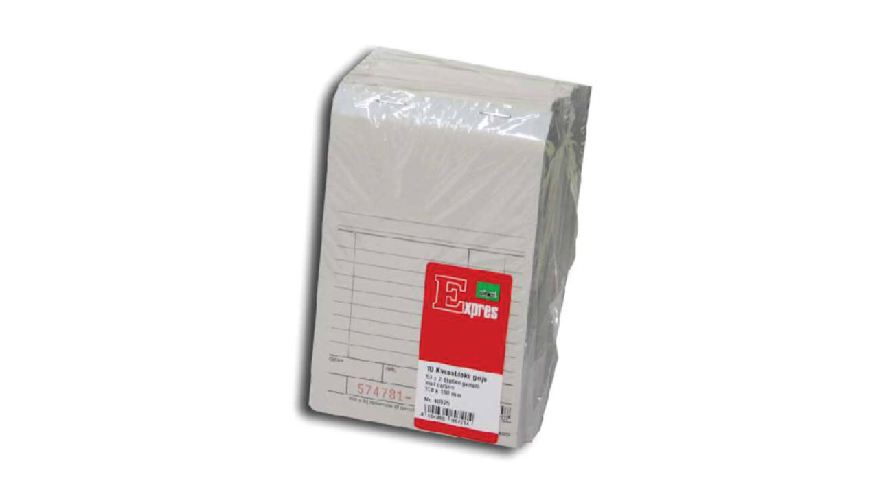 Kassablok Expres met carbon SI-40925 150x110mm 2x50 blad grijs