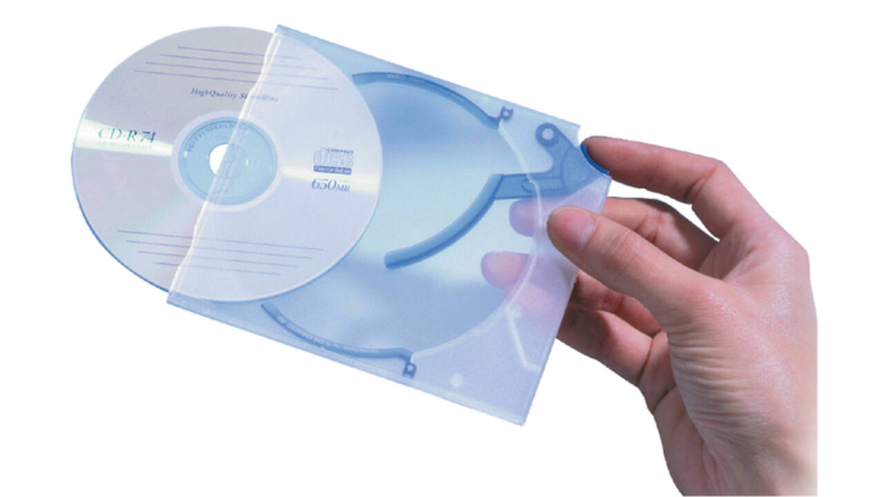 Cd opbergbox Quickflip standaard blauw 5 stuks