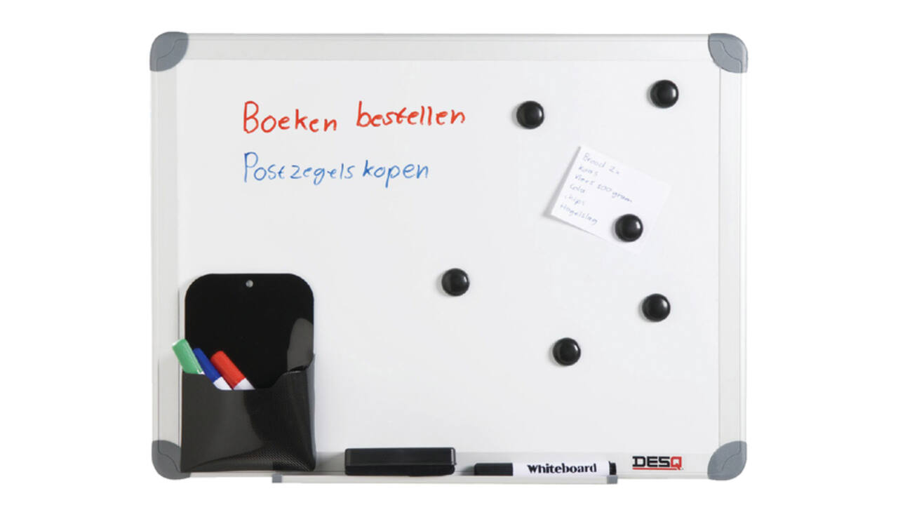 Whiteboard Desq 450x600mm in kunststof draagtas
