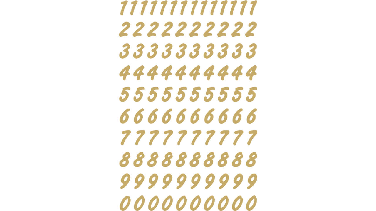 Etiket HERMA 4151 8mm getallen 0-9 goud op transparant 200 stuks