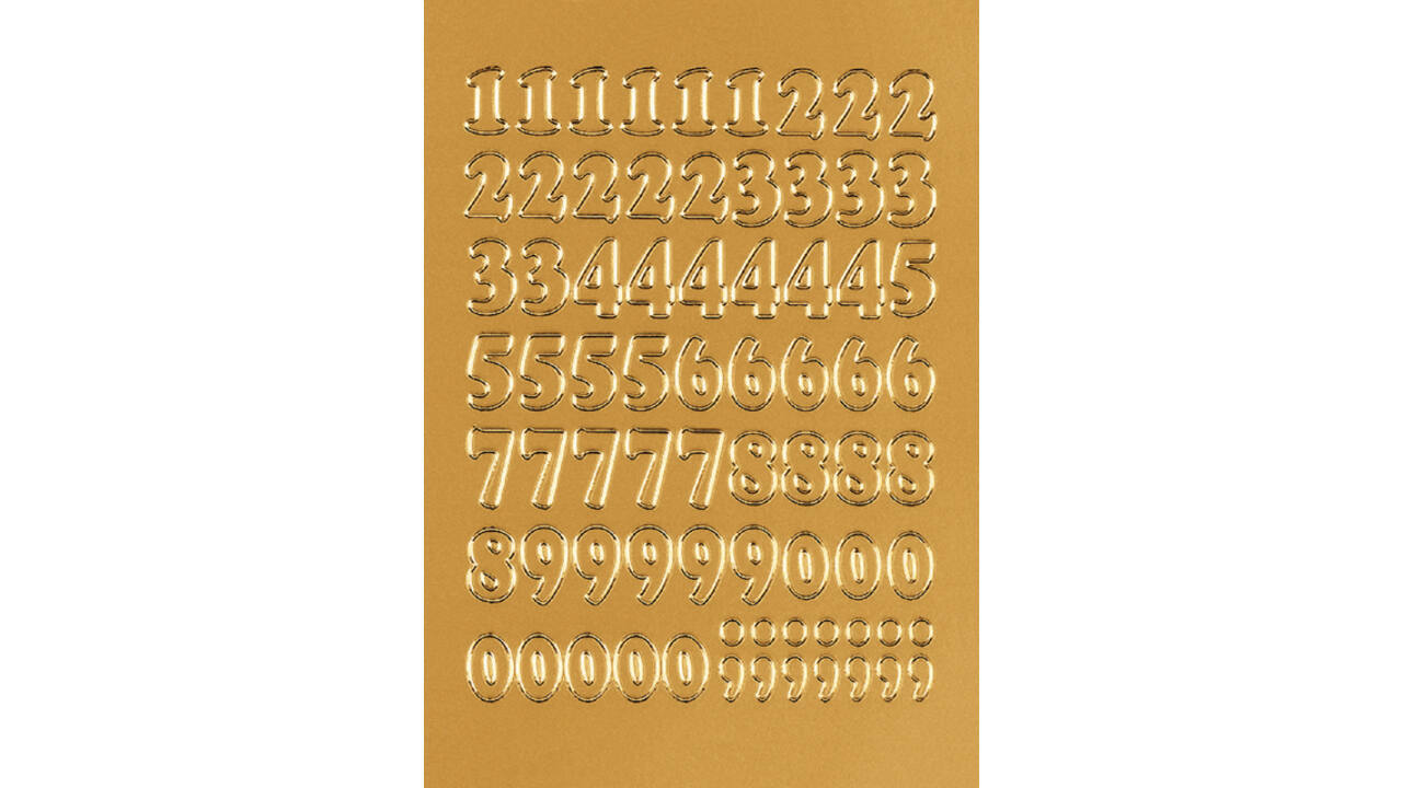 Etiket HERMA 4184 12mm getallen 0-9 goudfolie 66 stuks