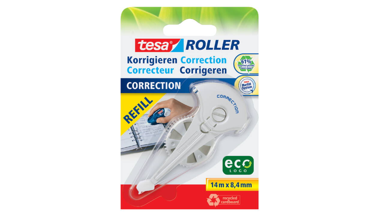 Correctietape navulling tesa® ecoLogo® 14mx8,4mm op blister