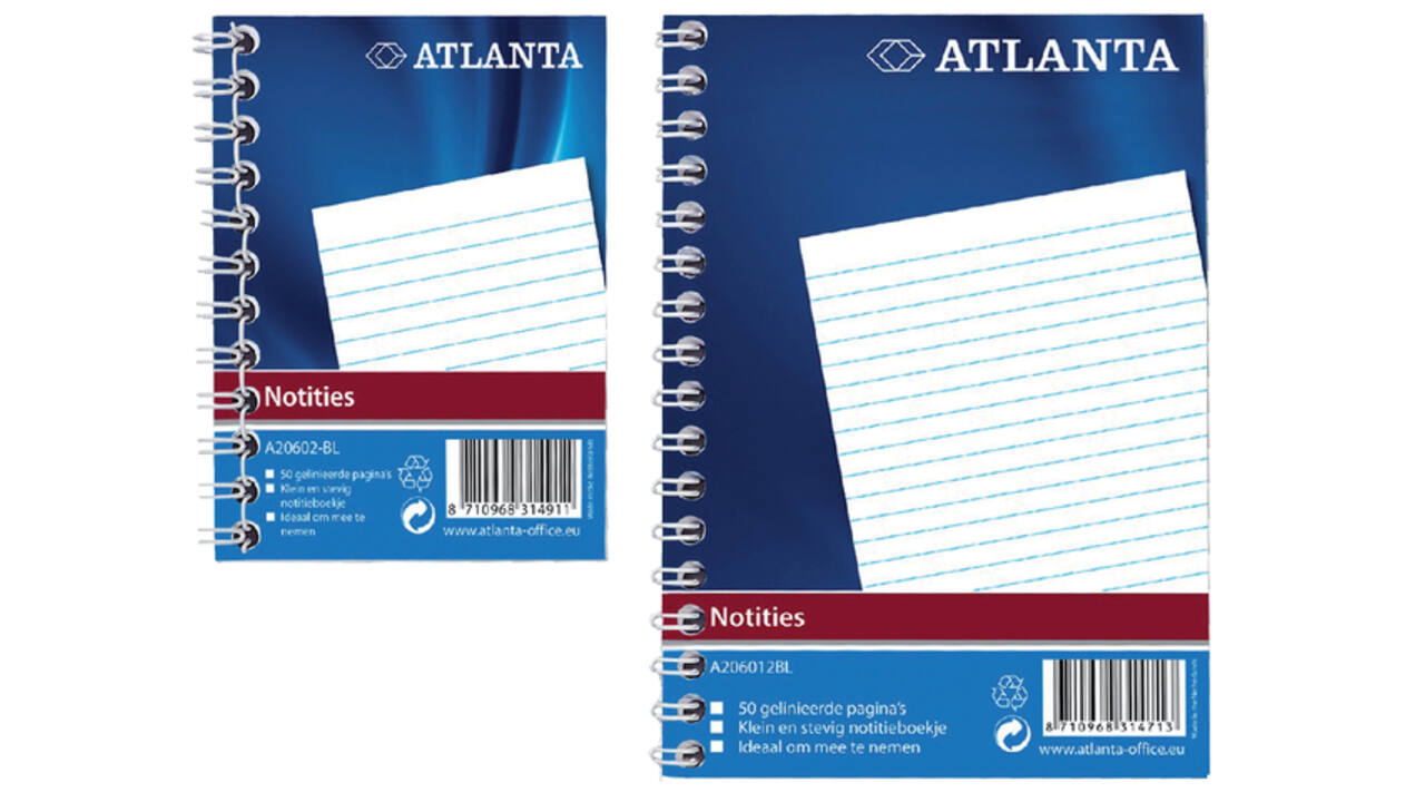 Notitieboek Djois Atlanta A6 lijn 100blz met zijspiraal