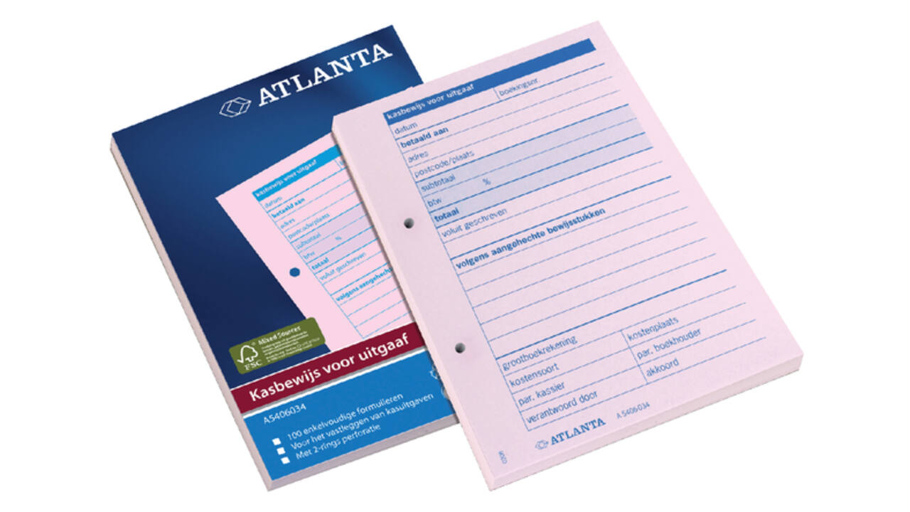 Kasbewijs Djois Atlanta uitgaaf A6 100 vel roze