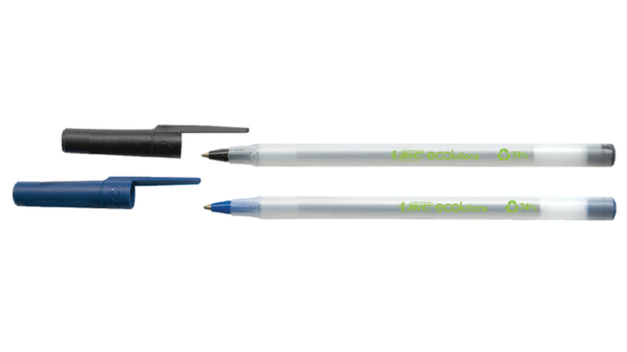 Balpen Bic Ecolutions round stic medium zwart