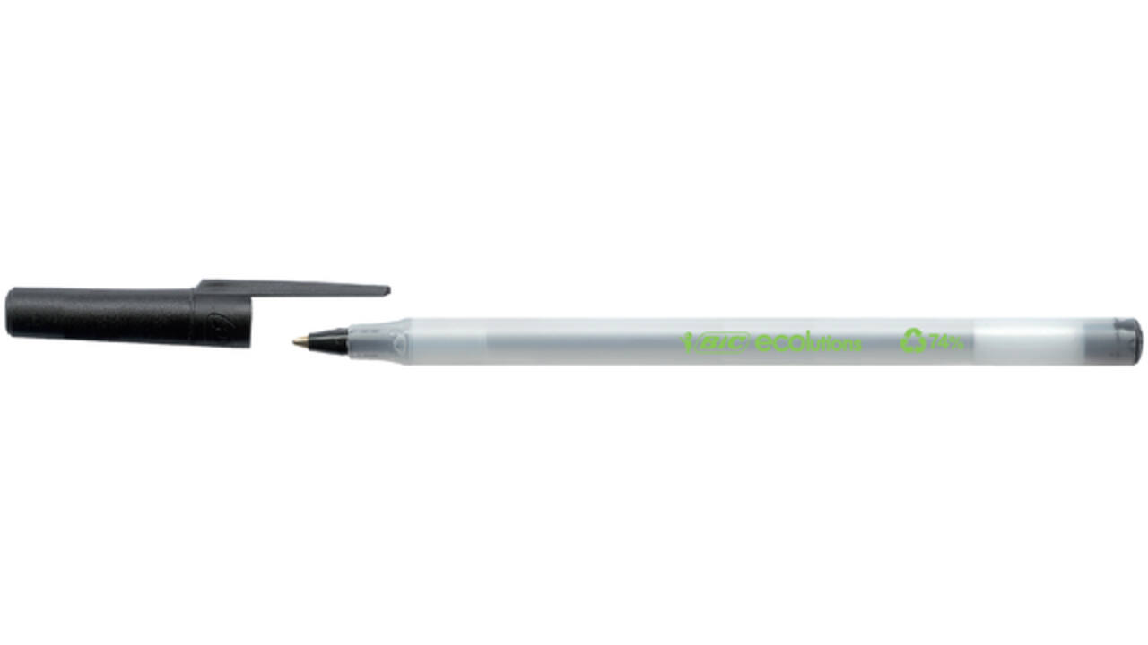 Balpen Bic Ecolutions round stic medium zwart