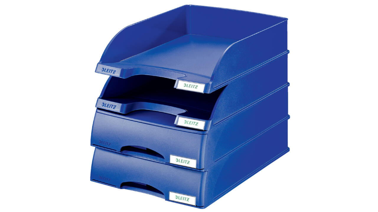 Brievenbak Leitz Plus met lade A4 maxi blauw