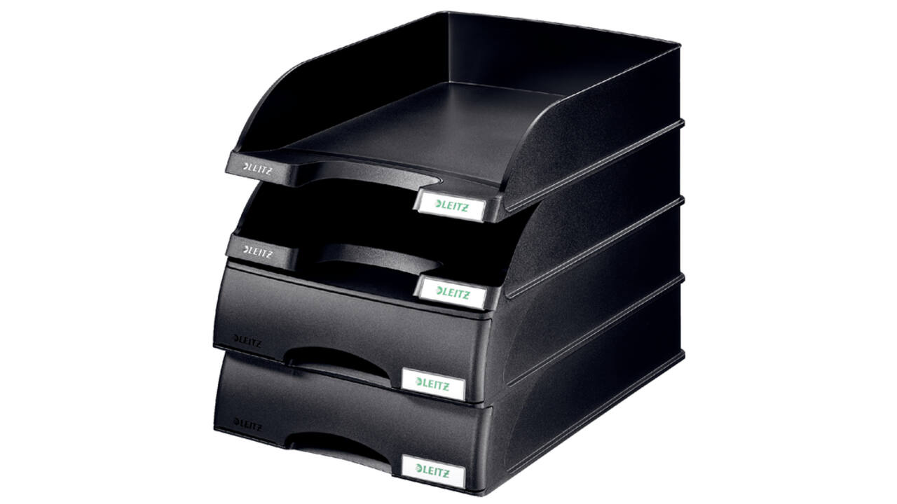Brievenbak Leitz Plus met lade A4 maxi zwart