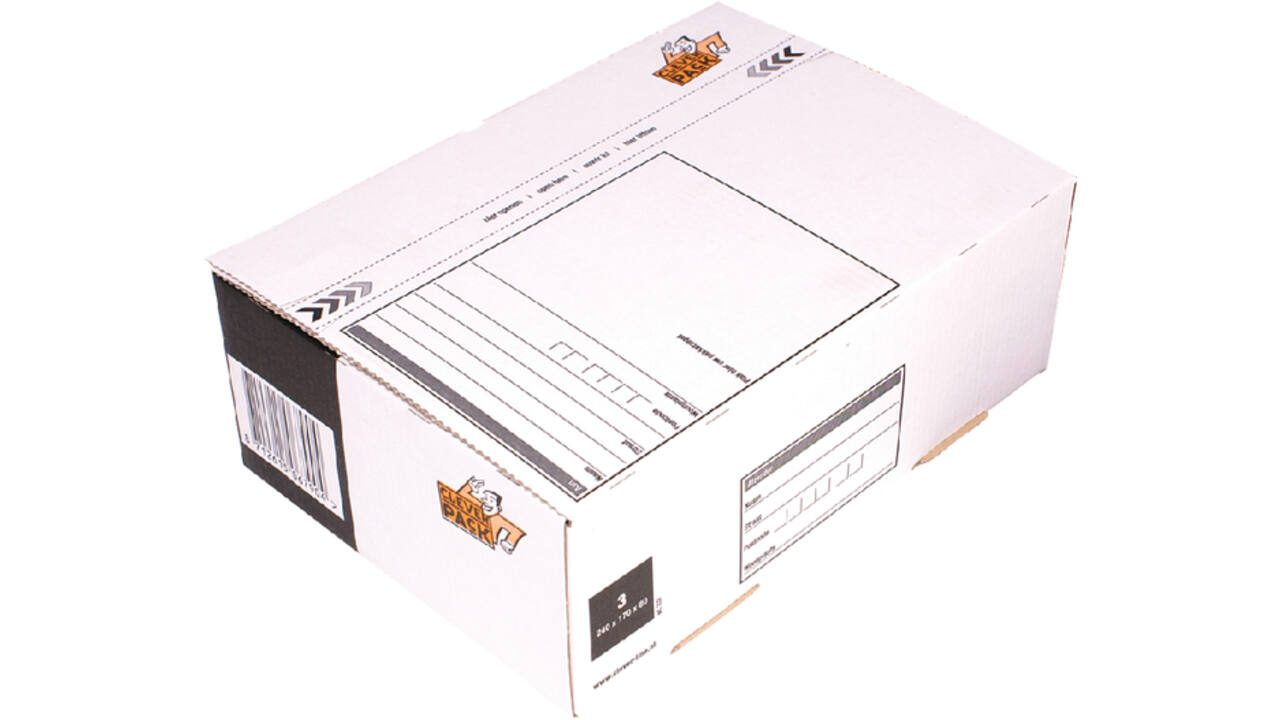 Postpakketbox 3 CleverPack 240x170x80mm wit