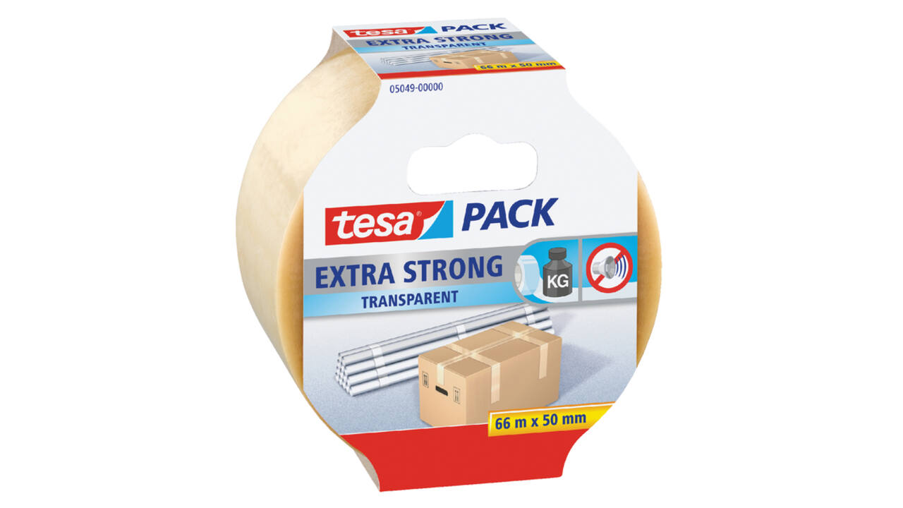 Verpakkingstape tesapack® Extra Strong 66mx50mm pvc transparant