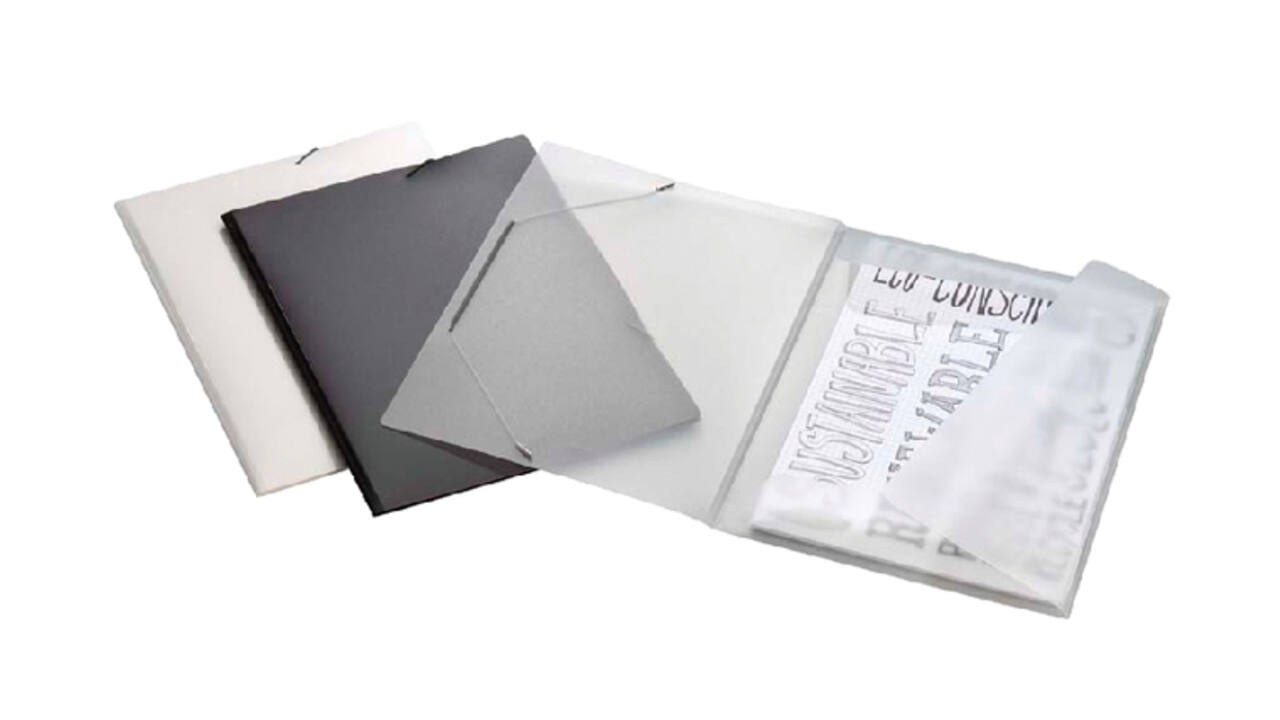 Elastomap Djois college file A4 3 klepppen PP zwart