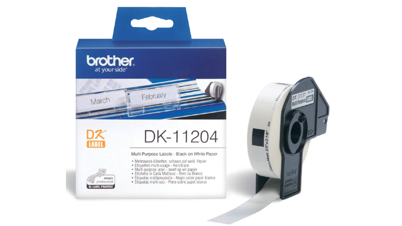 Etiket Brother DK-11204 multifunctioneel 17x54mm 1 rol á 400 stuks wit