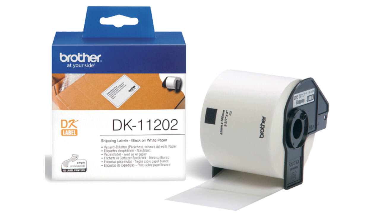 Etiket Brother DK-11202 verzendlabel 62x100mm 1 rol á 300 stuks wit