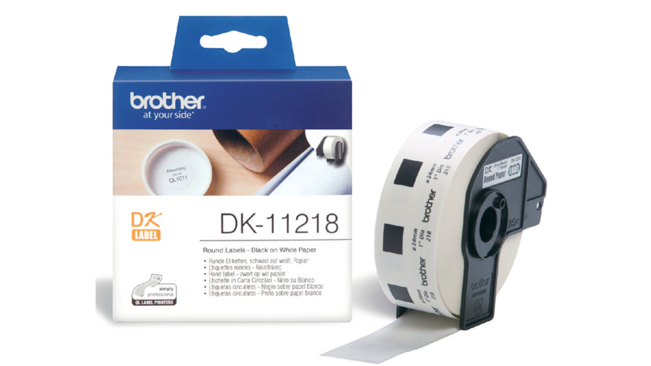 Etiket Brother DK-11218 rond 24mm 1 rol á 1000 stuks wit