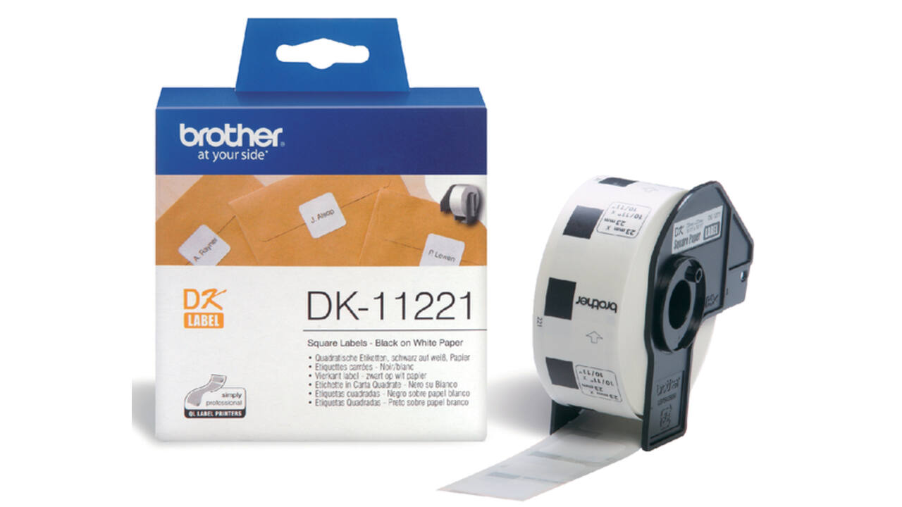 Etiket Brother DK-11221 vierkant 23x23mm 1 rol á 1000 stuks wit