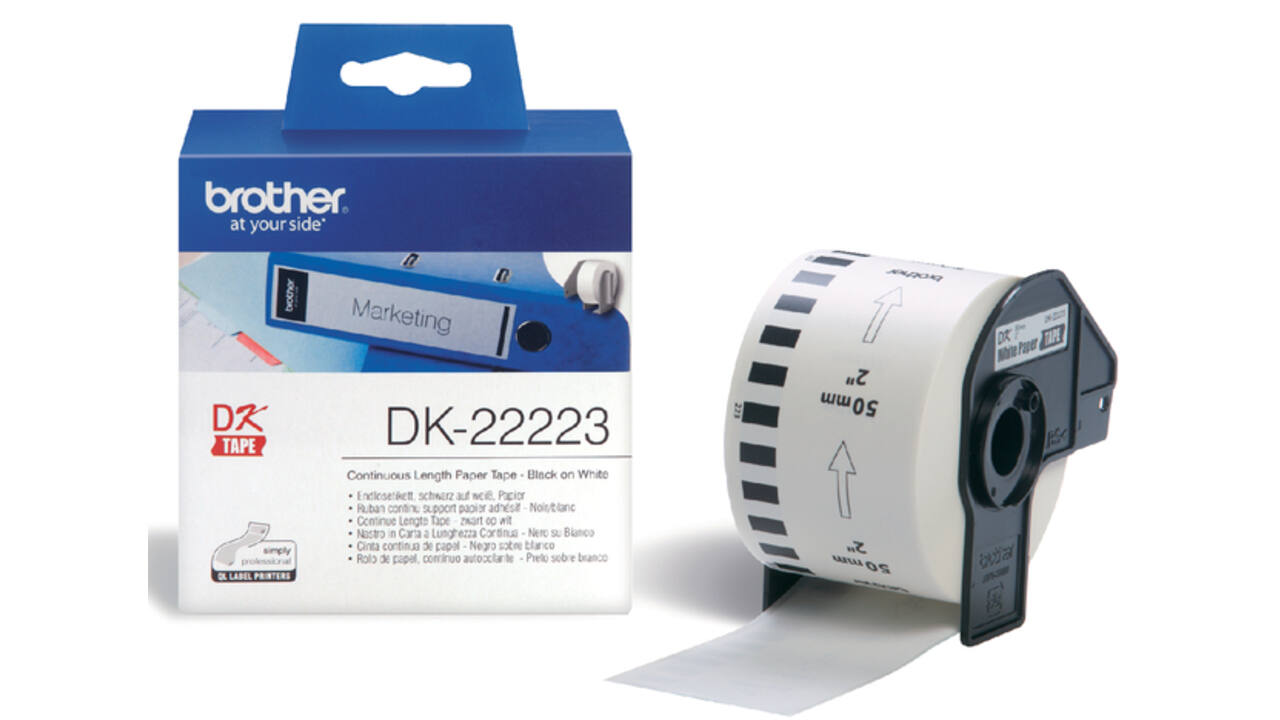 Etiket Brother DK-22223 doorlopend 50mm 1 rol á 30m wit