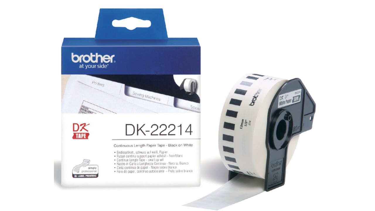 Etiket Brother DK-22214 doorlopend 12mm 1 rol á 30m wit