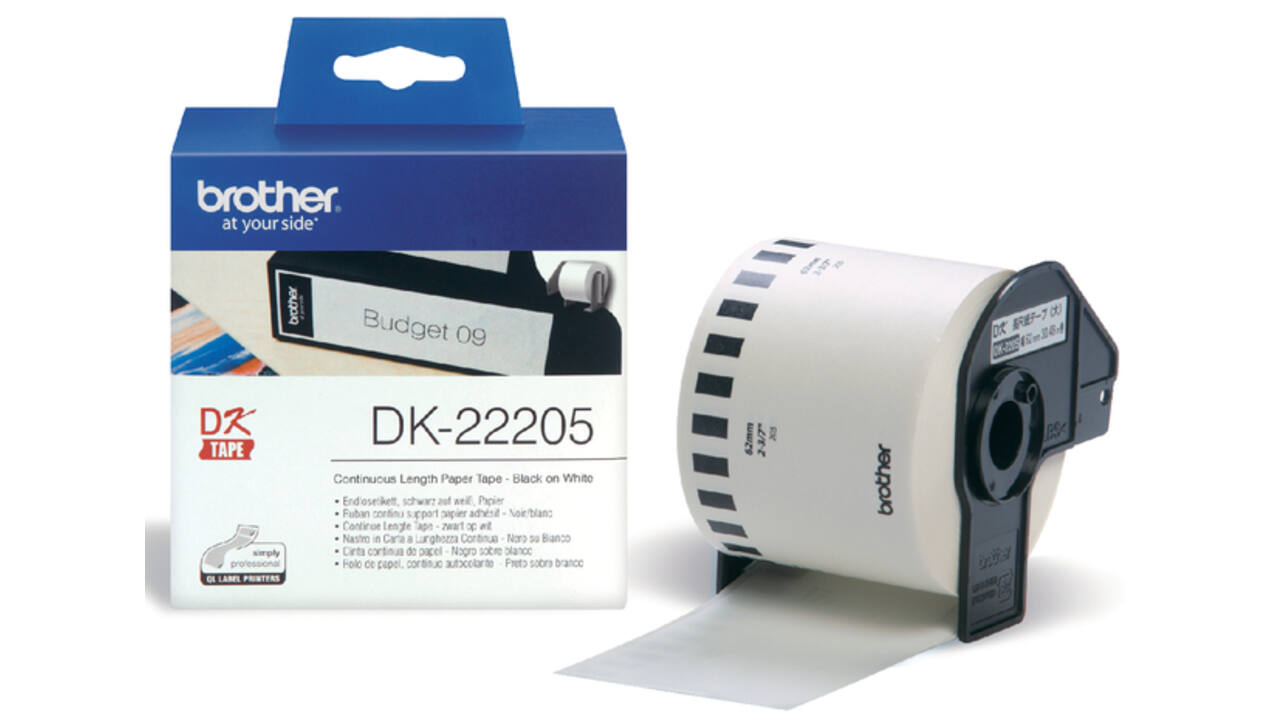 Etiket Brother DK-22205 doorlopend 62mm 1 rol á 30m wit