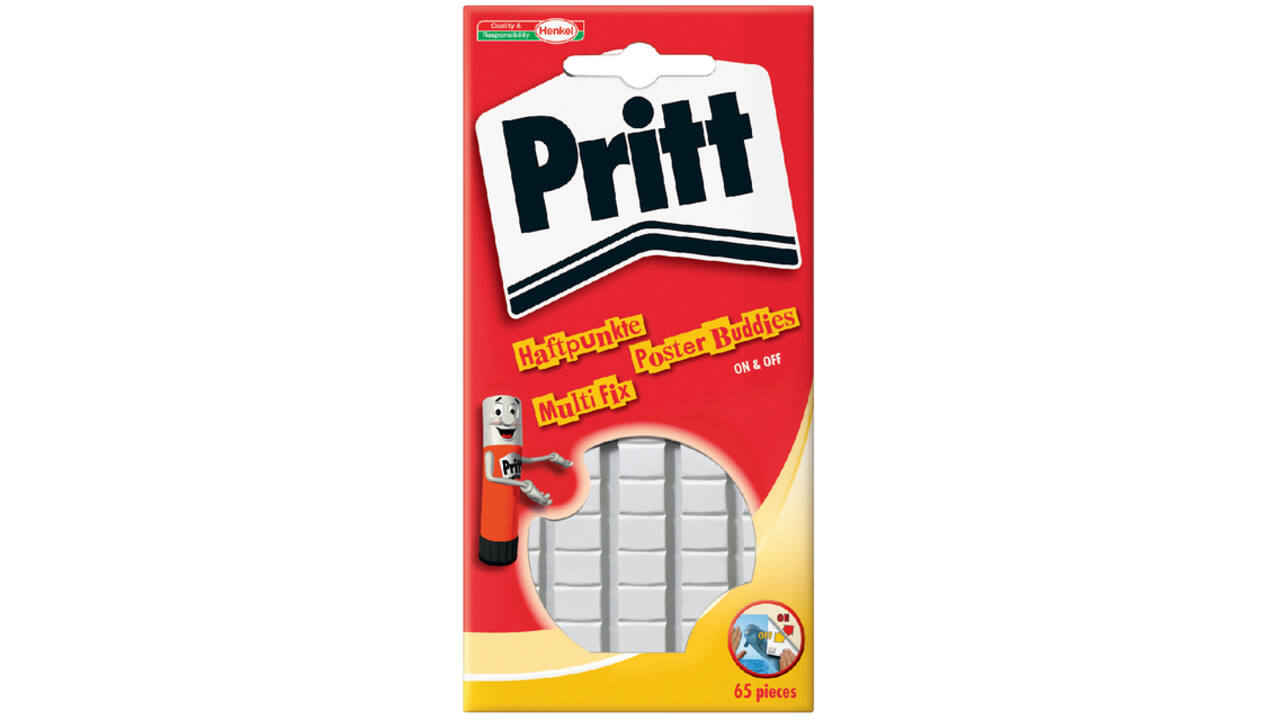 Poster Buddies Pritt dubbelzijdige kleefpads voor oa posters blister à 65 stuks