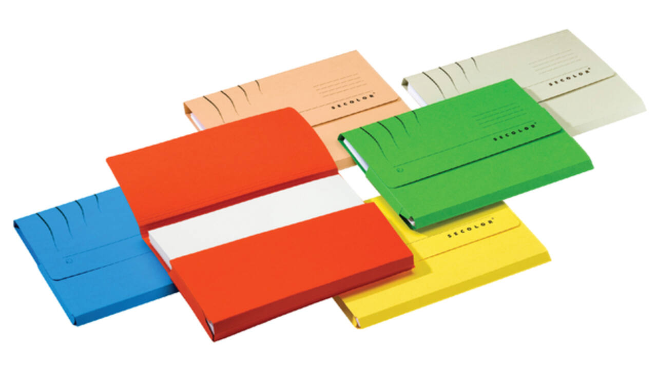 Pocketmap Secolor folio 100% gerecycled karton 250gr grijs