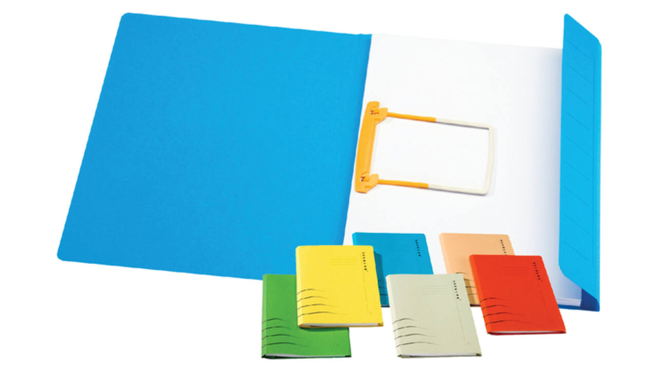 Clipmap Secolor A4 100% gerecycled karton 250gr blauw verpakt per 10 stuks