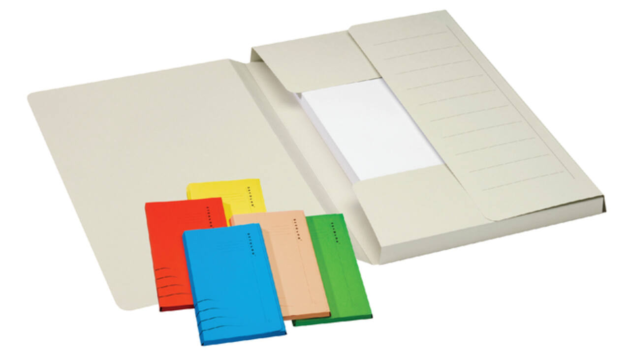 Dossiermap Djois Secolor Mammoet folio 3 kleppen 250gr recycled 360 x 250 mm rood 50 stuks