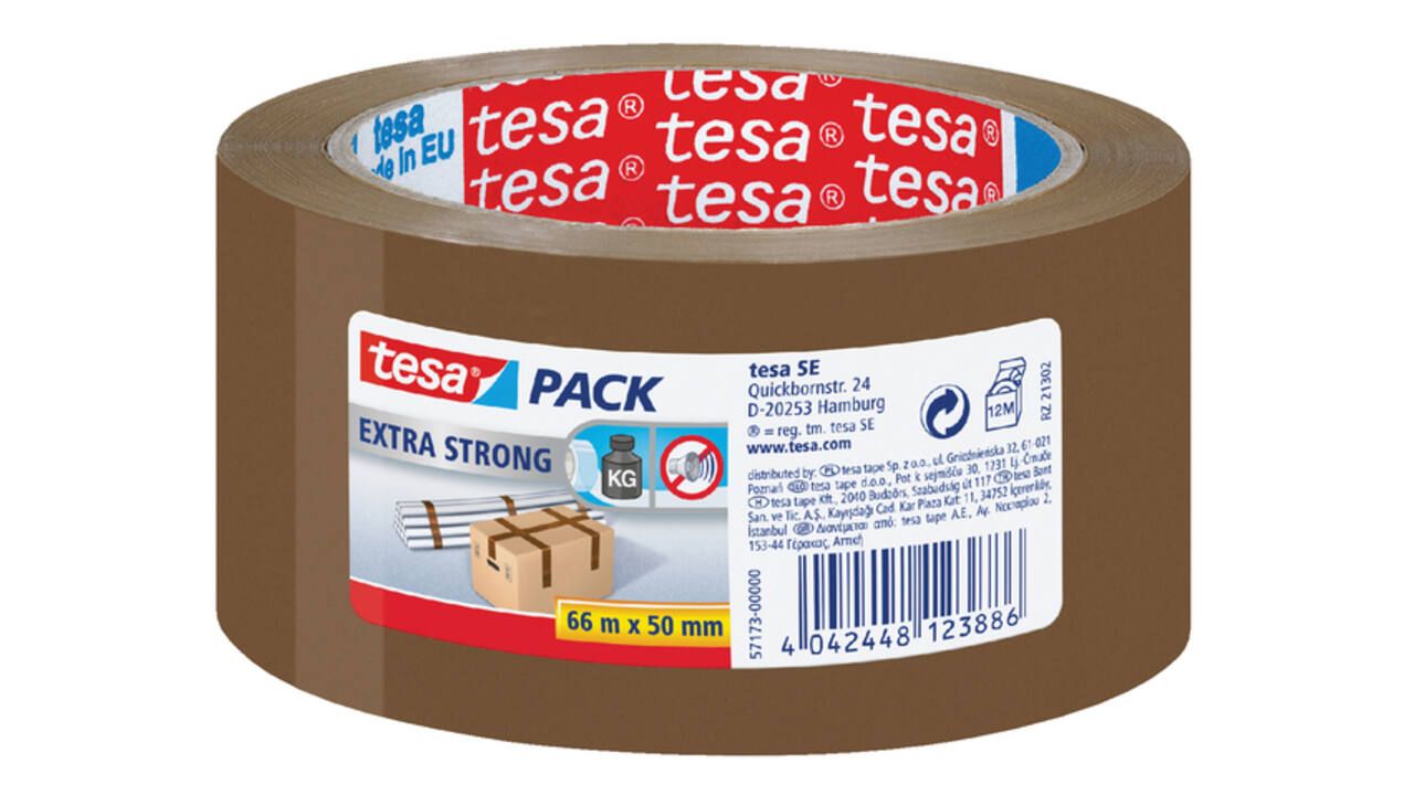 Verpakkingstape tesapack® Extra Strong 66mx50mm PVC bruin