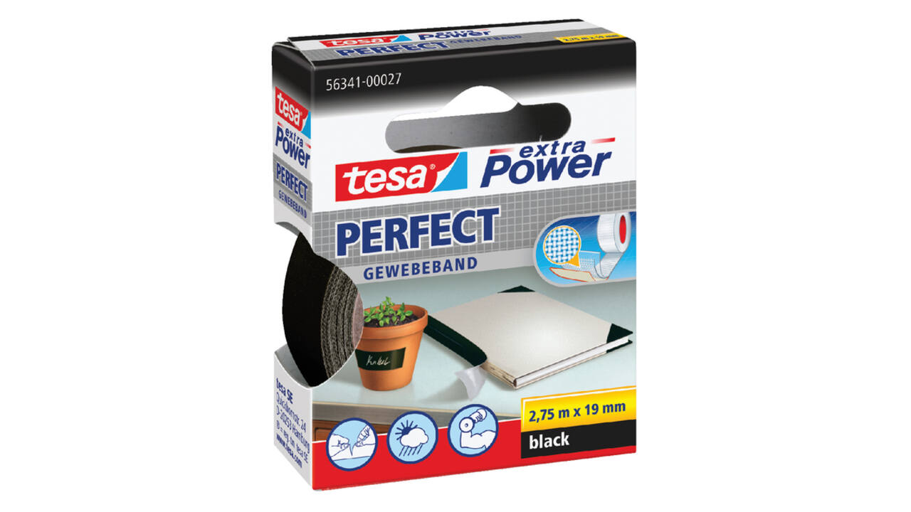 Textieltape tesa® extra Power Perfect 2.75mx19mm zwart