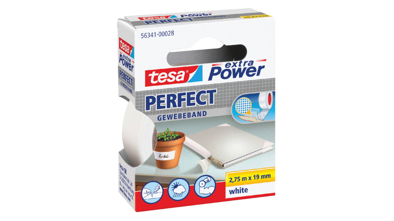 Textieltape tesa® extra Power Perfect 2.75mx19mm wit