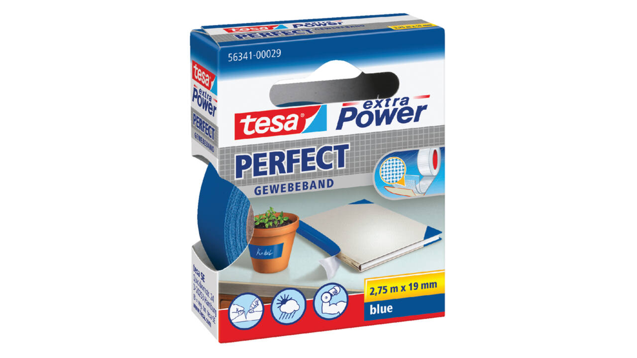 Textieltape tesa® extra Power Perfect 2.75mx19mm blauw