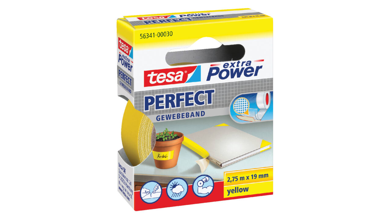 Textieltape tesa® extra Power Perfect 2.75mx19mm geel