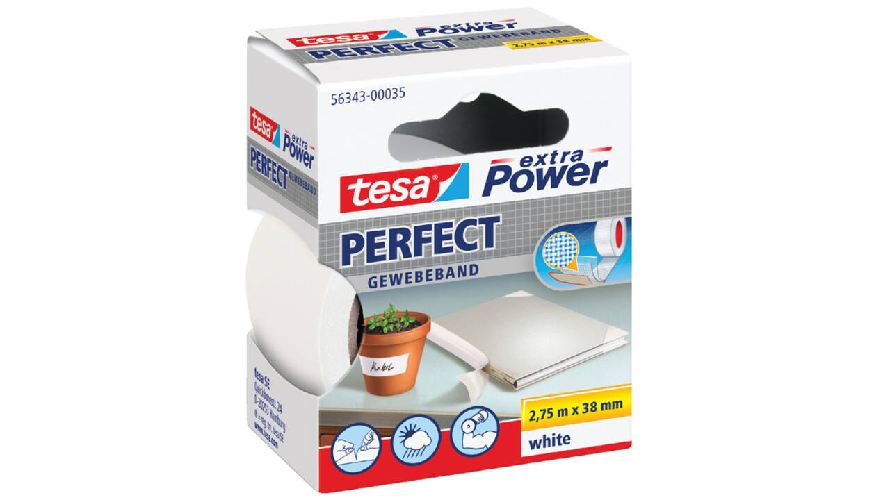 Textieltape tesa® extra Power Perfect 2.75mx38mm wit