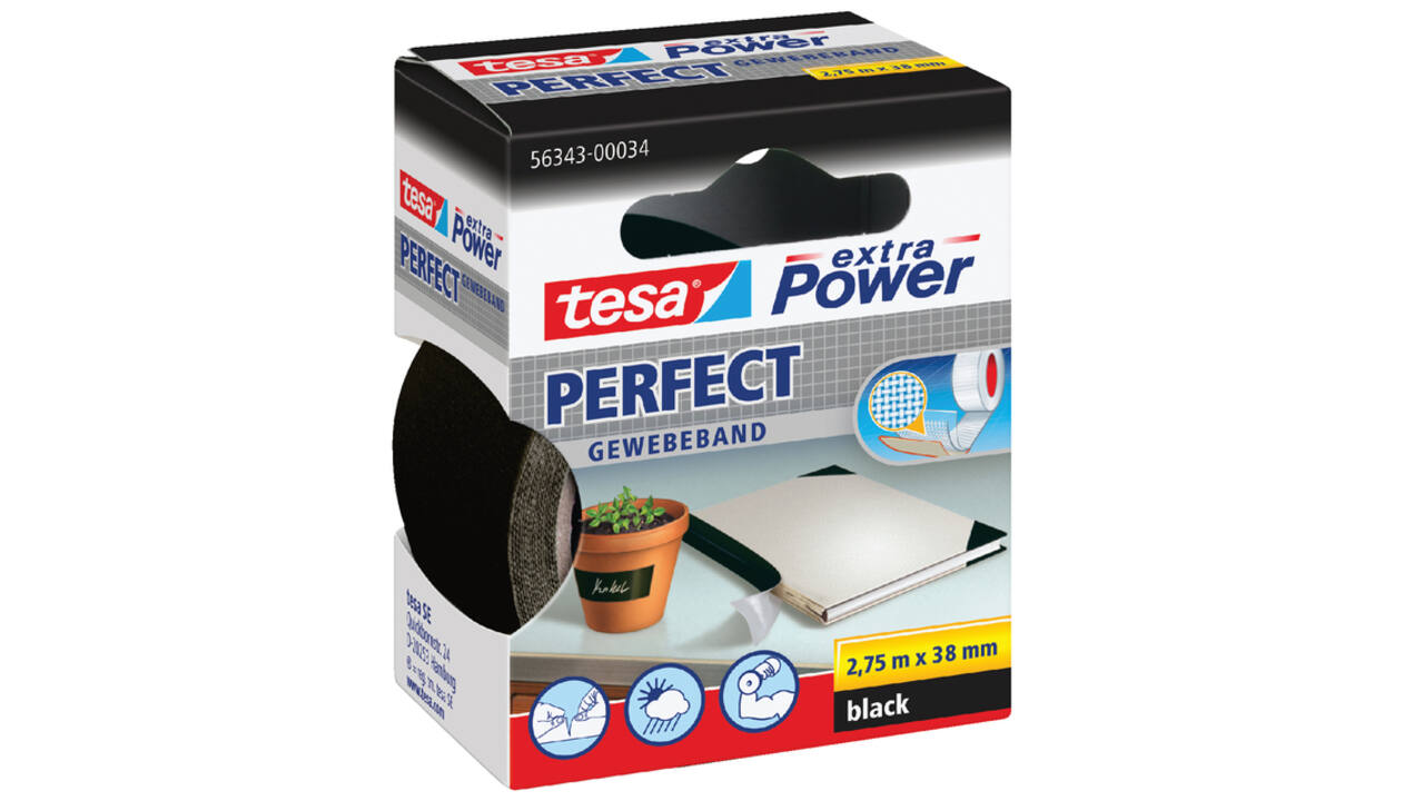 Textieltape tesa® extra Power Perfect 2.75mx38mm zwart
