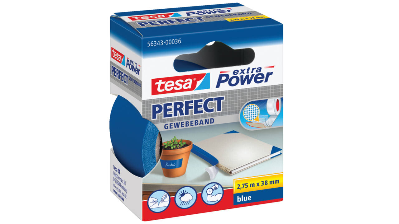 Textieltape tesa® extra Power Perfect 2.75mx38mm blauw