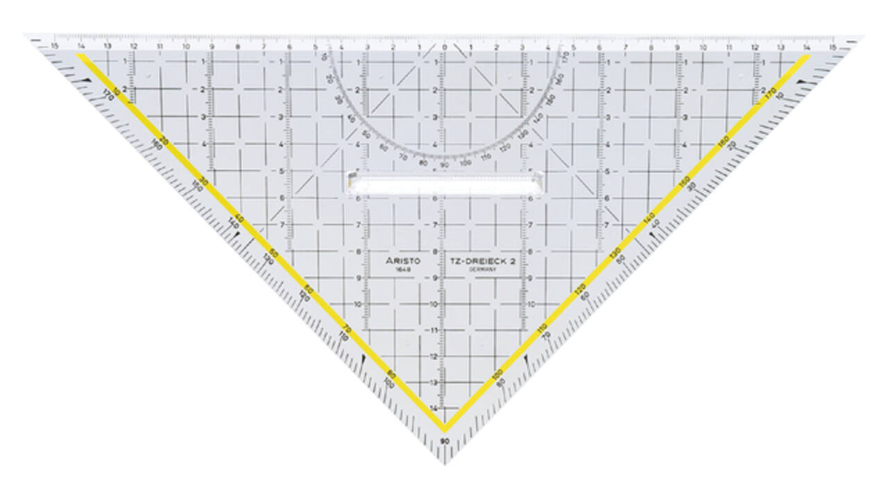 Geodriehoek Aristo 1648/2 325mm met greep transparant