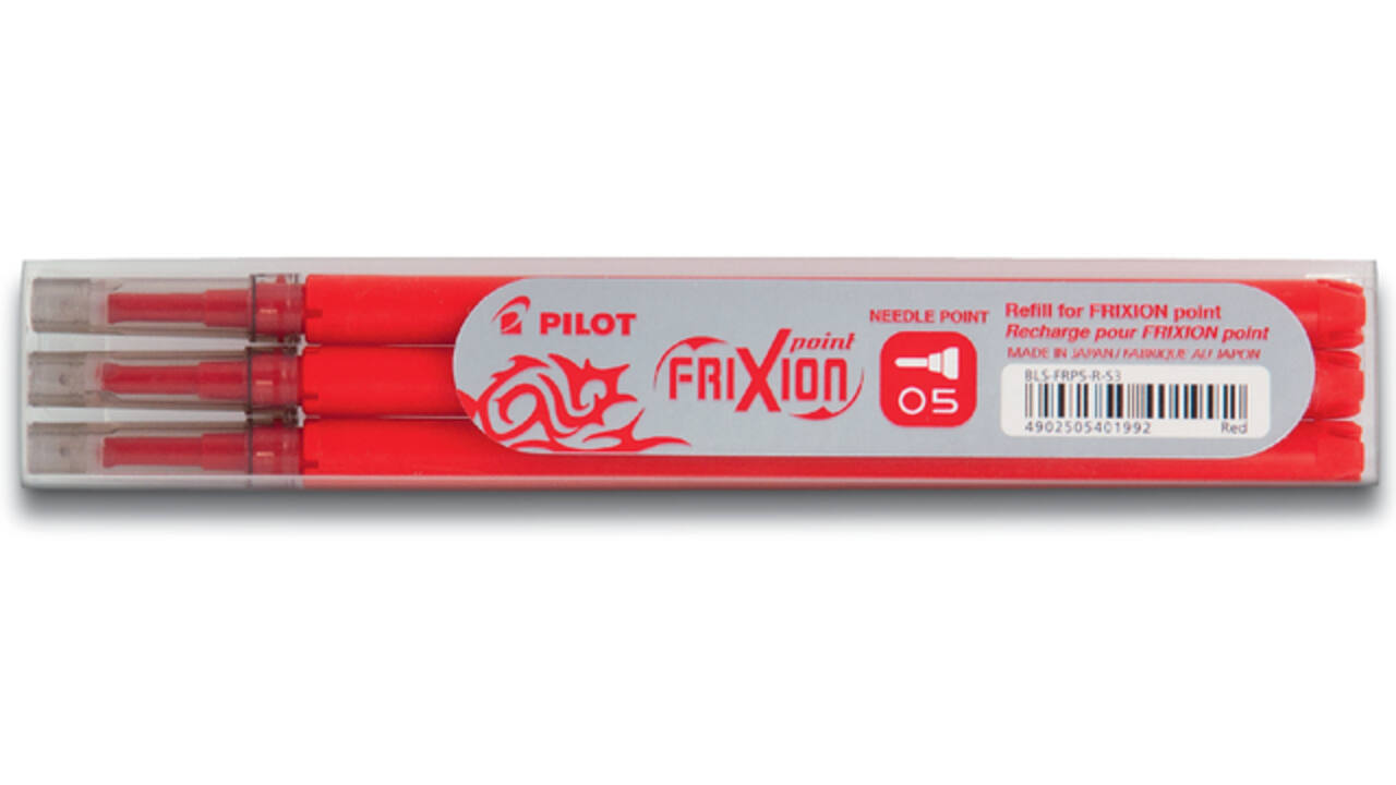Rollerpenvulling PILOT friXion fijn rood set à 3 stuks