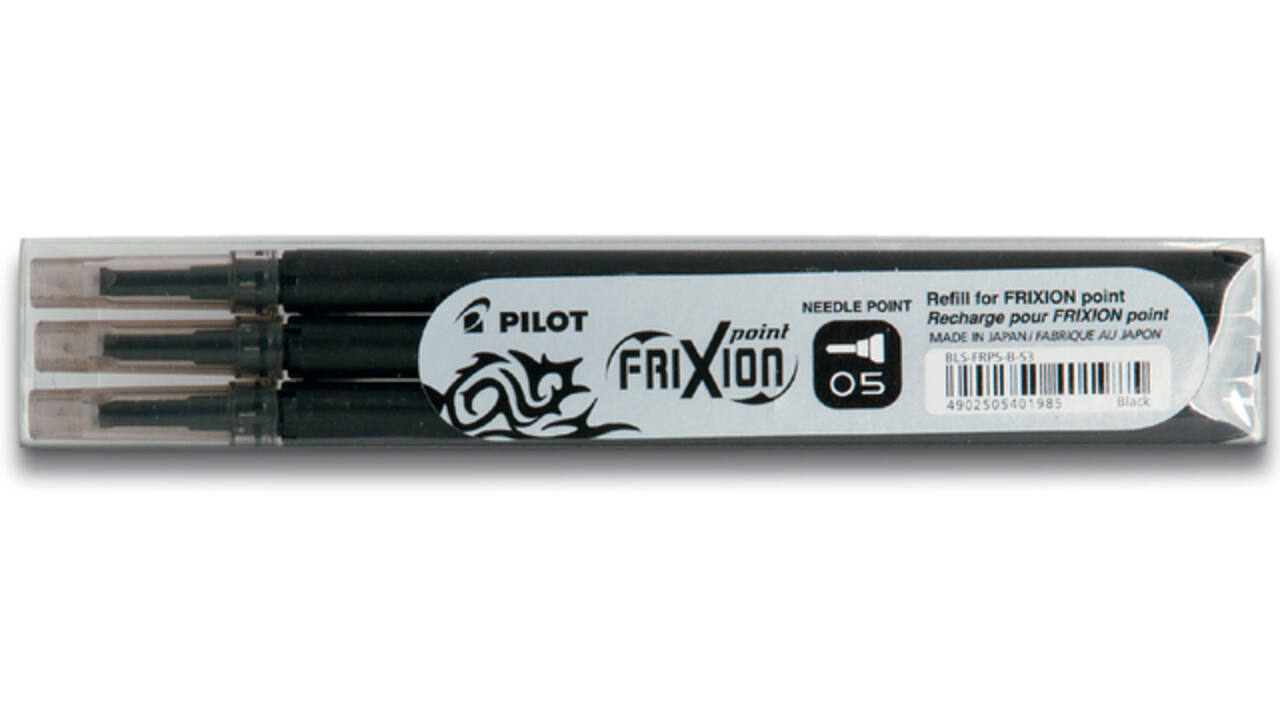 Rollerpenvulling PILOT friXion fijn zwart set à 3 stuks