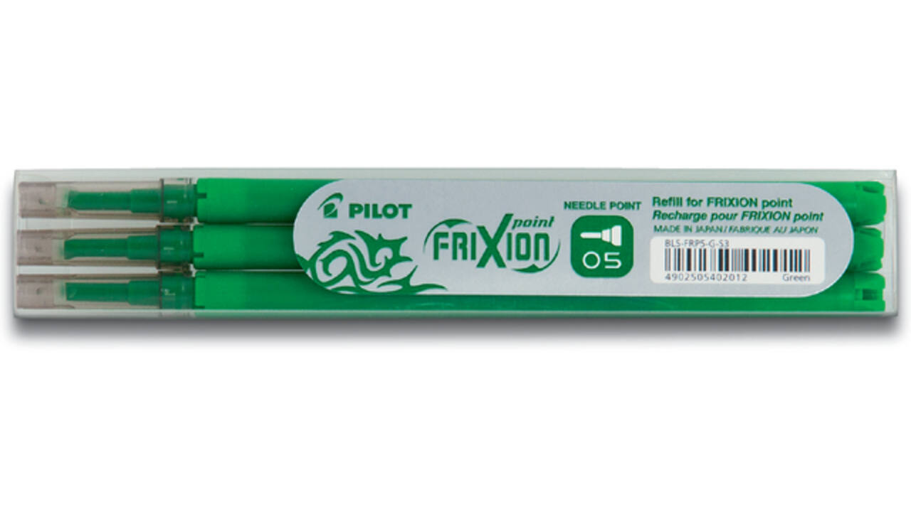 Rollerpenvulling PILOT friXion fijn groen set à 3 stuks